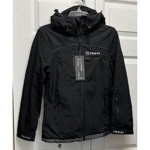 PinFin Black Windbreaker High Tech Jacket Women's Small New